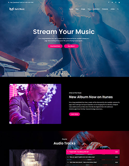 طراحی سایت موزیک