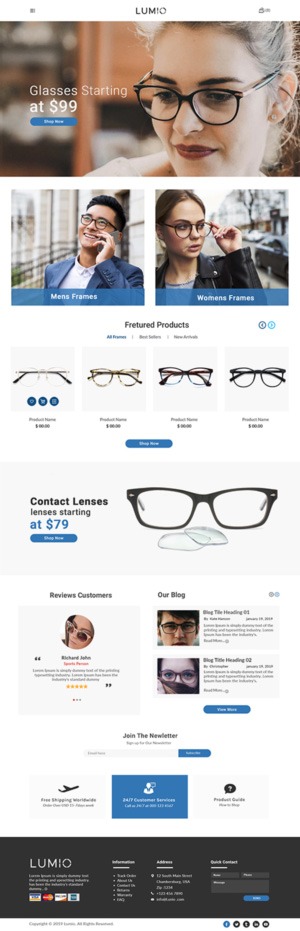 طراحی وب سایت عینک فروشی با نیکداد