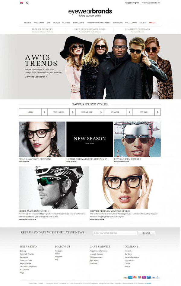 طراحی وب سایت عینک فروشی