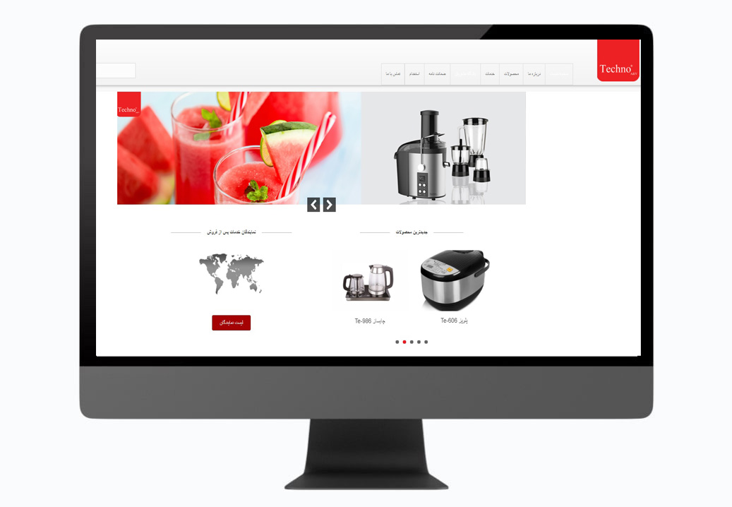 طراحی سایت فروشگاهی تکنو ای وی