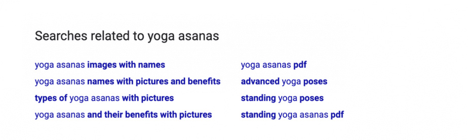 Google related searches