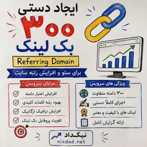 ایجاد دستی 300 بک لینک Referring Domain با کیفیت برای سئو سایت